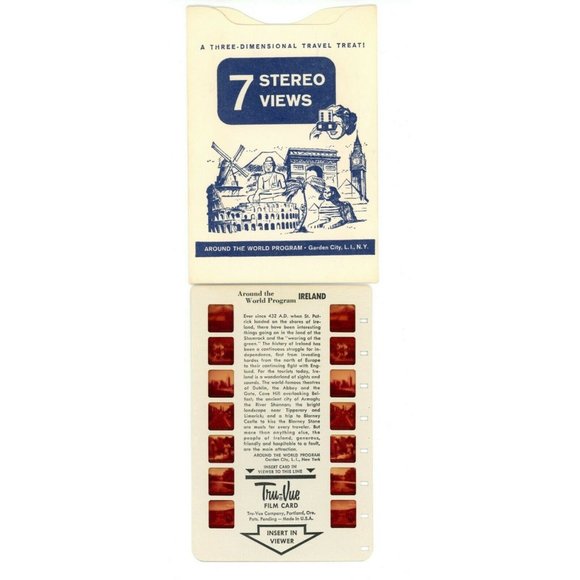 Vintage Tru Vue Tru-Vue‎ Film Card Ireland EU Travel Europe Around The World 3-D - Picture 1 of 2